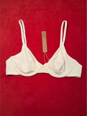 Skims Cotton Jersey T Shirt Bra Color Bone Size 32A